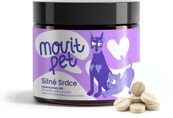 MOVit Energy PET Silné Srdce s Koenzymem Q10,s příchutí masa 100 tablet
