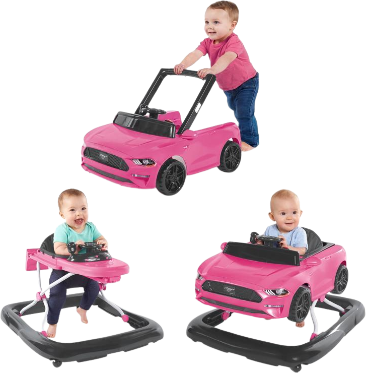 Bright Starts Chodítko 3v1 Ford Mustang Pink 6 m+, do 12 kg