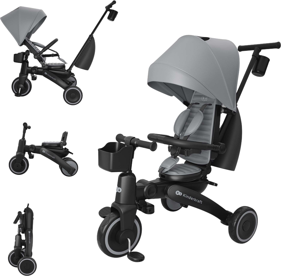 Kinderkraft Tříkolka Jazz 3 Grey, 9m+