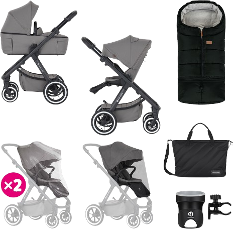 Petite&Mars Kočárek kombinovaný ICON 2v1 Dove Grey XXL AIR