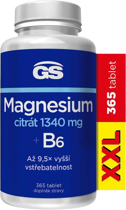 GS Magnesium citrát 1340 mg B6 365 tablet