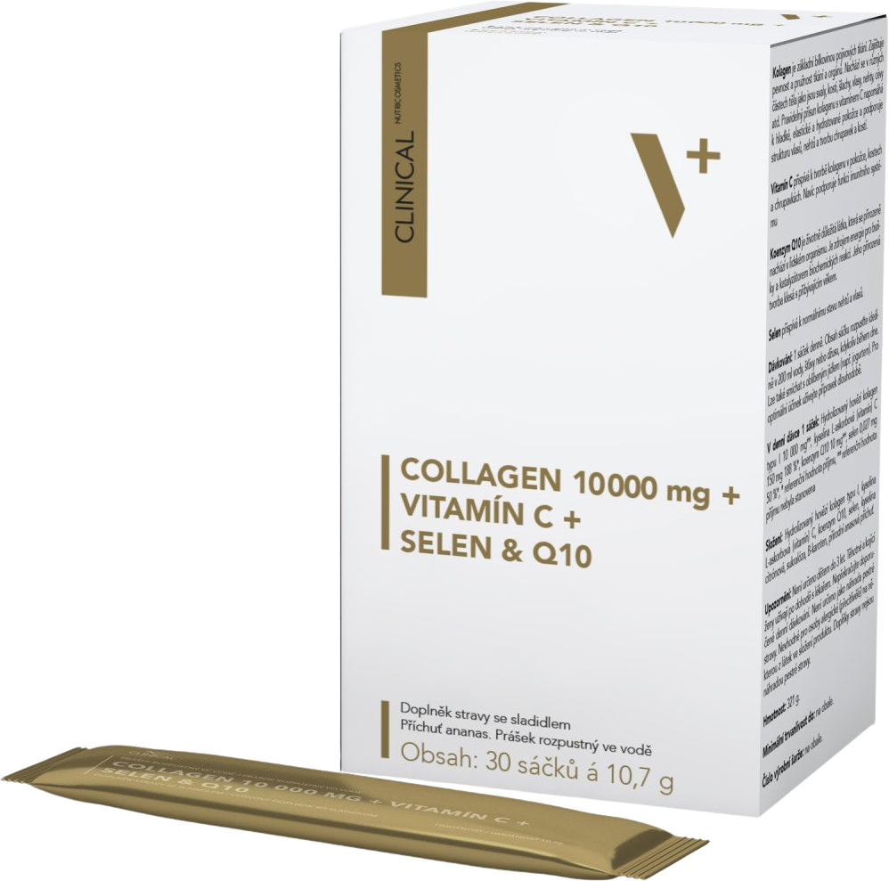 Clinical Collagen 10000 Mg + Vitamín C + Selen & Q10, 30 sáčků