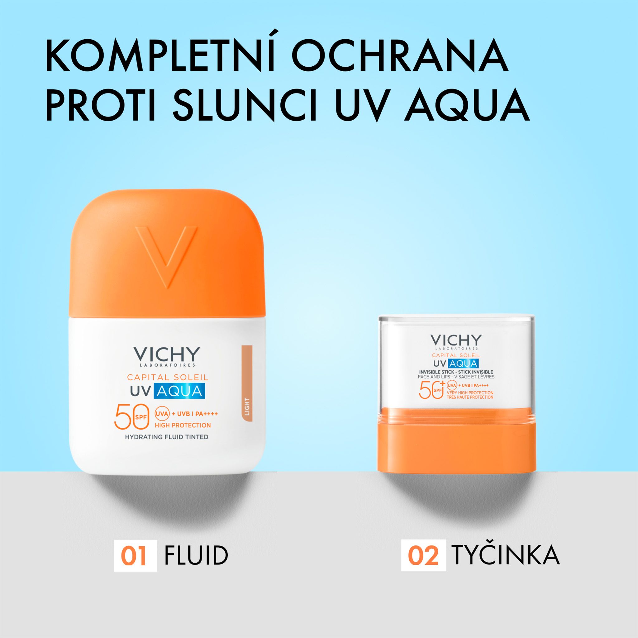 Vichy Capital soleil UV aqua fluid SPF50, tónovaný light 50 ml