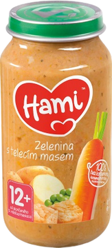 Hami masozeleninový příkrm Zelenina s telecím masem, 12+ 250 g