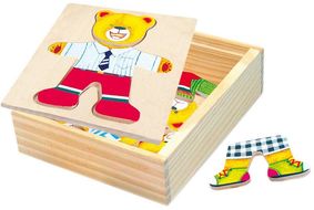 Bino Puzzle-šatní skříň-medvídek 18 ks