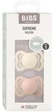 BIBS Supreme Symetrické dudlíky z přírodního kaučuku slonová Ivory/Blush 0-6m, 2 ks