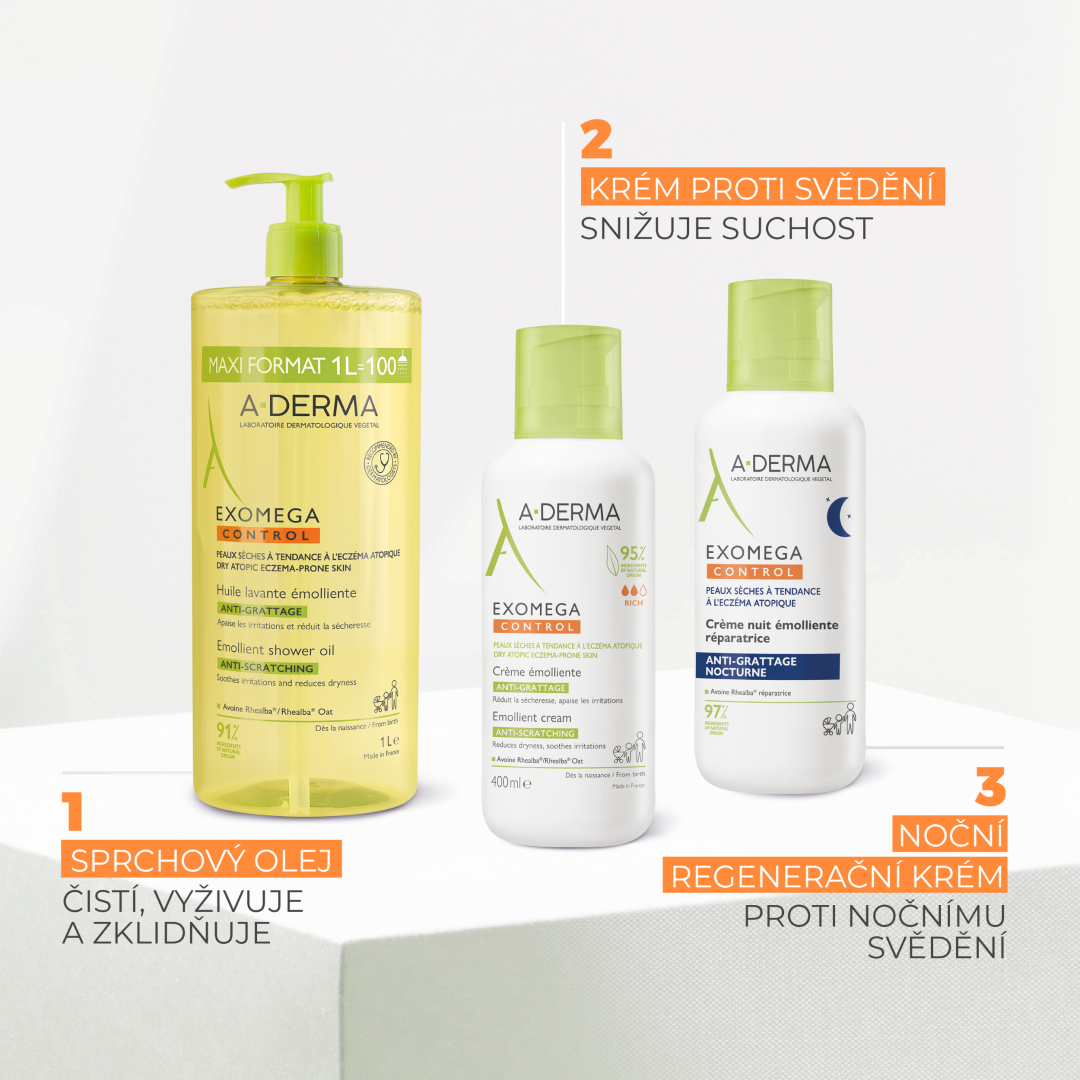 A-Derma Zvláčňující sprchový olej 1000 ml