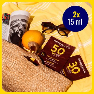 Dermacol SUN Mléko na opalování SPF 50, 2 x 15 ml