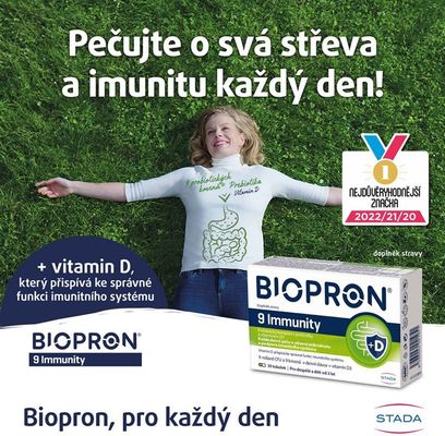Biopron Imunita, probiotika a prebiotika + vitamin D pro každodenní podporu imunity 30 tablet