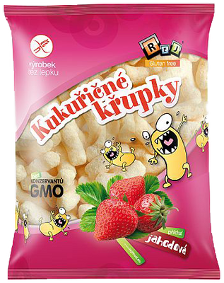 Kukuřičné křupky jahodové 90 g