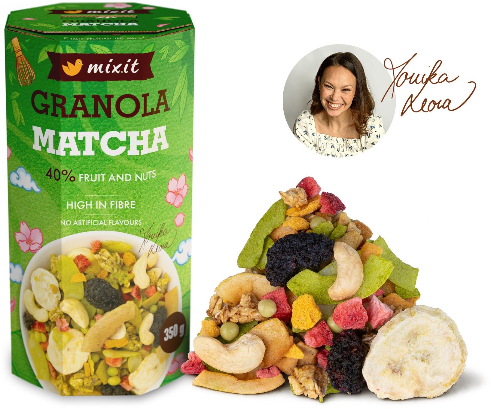 Mixit Granola z pece Moniky Leové – Matcha 350 g
