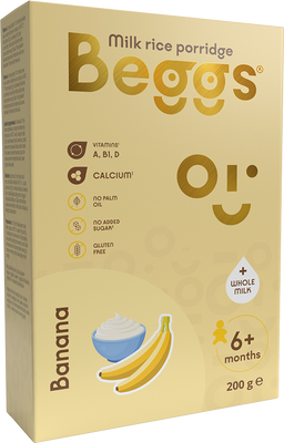 Beggs Mléčná rýžová kaše banánová 200 g