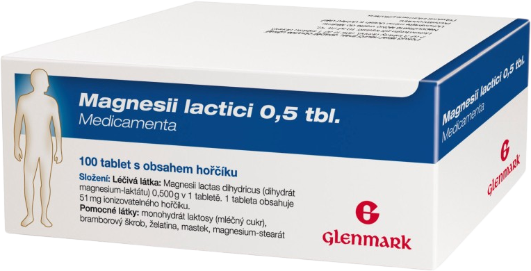 Glenmark Magnesii Lactici 0.5g 100 tablet 100 ks