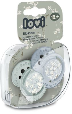 LOVI Dudlík silikonový dynamický BLOSSOM 18m+ kluk 2 ks