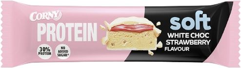 Corny Protein SOFT, Bílá čokoláda-jahoda 45 g