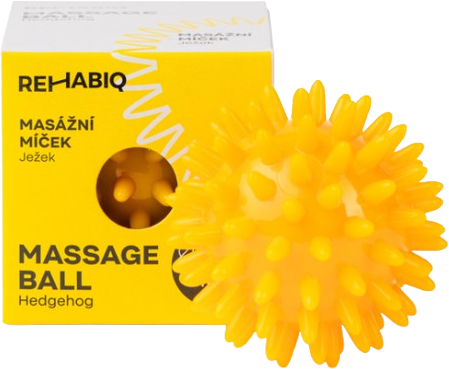 Rehabiq Masážní míček ježek, žlutý 6 cm