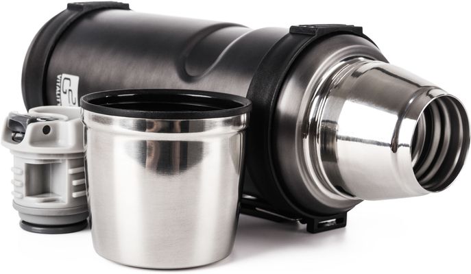 G21 Termoska na pití, ocelově šedá s rukojetí 1000 ml