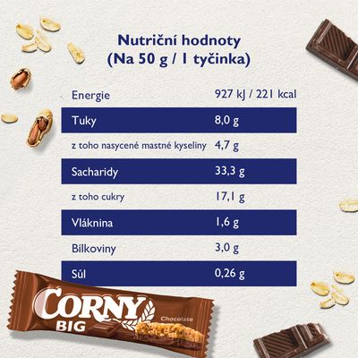 Corny BIG cereální tyčinka mléčná čokoláda 50 g