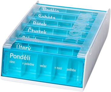 Anabox Dávkovač na léky 7 dní Azurový