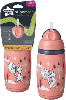 Tommee Tippee Superstar netekoucí sportovní hrnek,12m+, růžový 266 ml