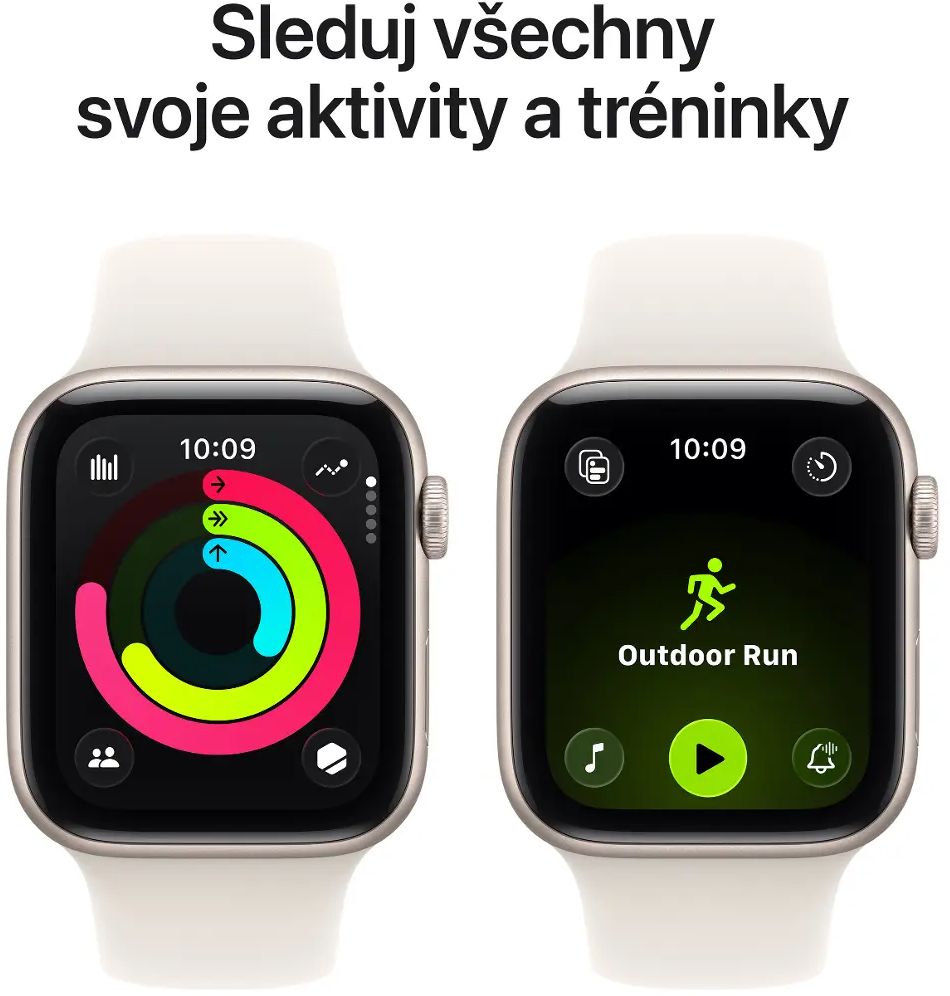 Apple Watch SE 3 GPS 40mm Hliníkové pouzdro Starlight se sportovním řemínkem Starlight - M/L