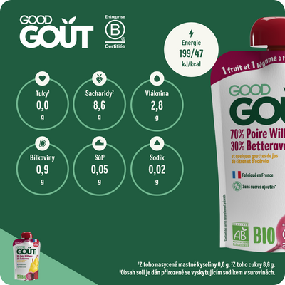 Good Goût BIO Hruška Williams s červenou řepou 120 g