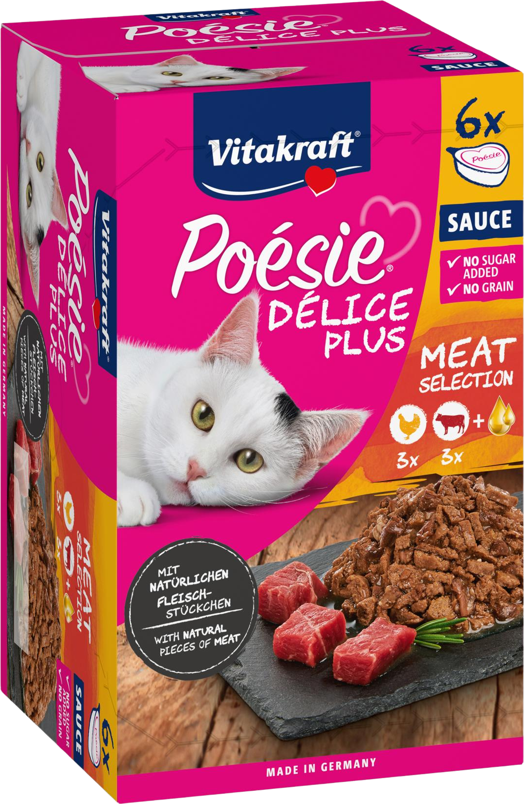 Vitakraft Poésie Délice Plus kuřecí+hovězí 6 x 85 g