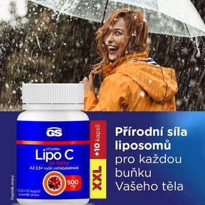 GS Vitamin Lipo C 500 mg se šípky, XXL 110 kapslí