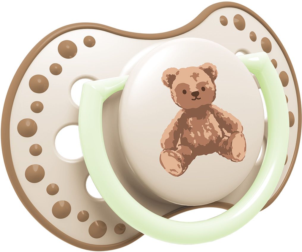 LOVI Dudlík svítící silikonový dynamický TEDDY LOVE 0-6m 2 ks