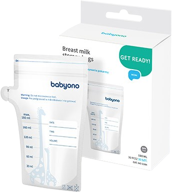 BabyOno Sáčky na mateřské mléko 180 ml, 30 ks