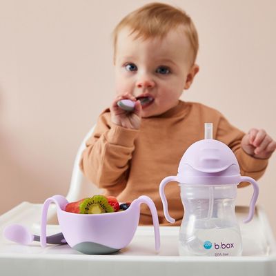 B.box Hrneček s brčkem, Gelato ostružinový 240 ml