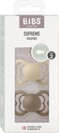 BIBS Supreme Ortodontické Dudlíky z přírodního kaučuku, velikost 2, Vanilla/Dark Oak 2 ks