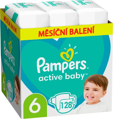 Pampers Active Baby plenky vel. 6, 13-18 kg, 128 ks