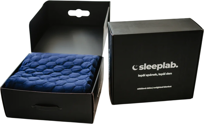SleepLab Cool & Warm Blue zátěžová deka 140 × 200 cm, 4 kg