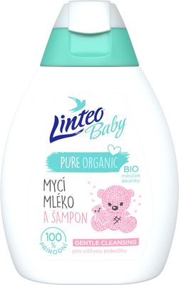 Linteo Baby Dětské mycí mléko a šampon s BIO měsíčkem lékařským 250 ml
