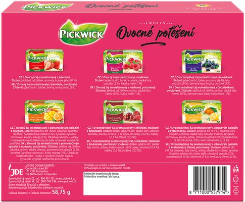 Pickwick Ovocné potěšení - Kolekce ovocných čajů 30 x 58 g