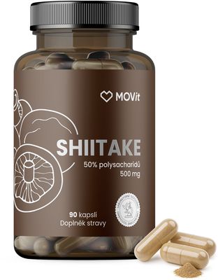 MOVit Energy Shiitake 50% polysacharidů 500 mg, 90 kapslí