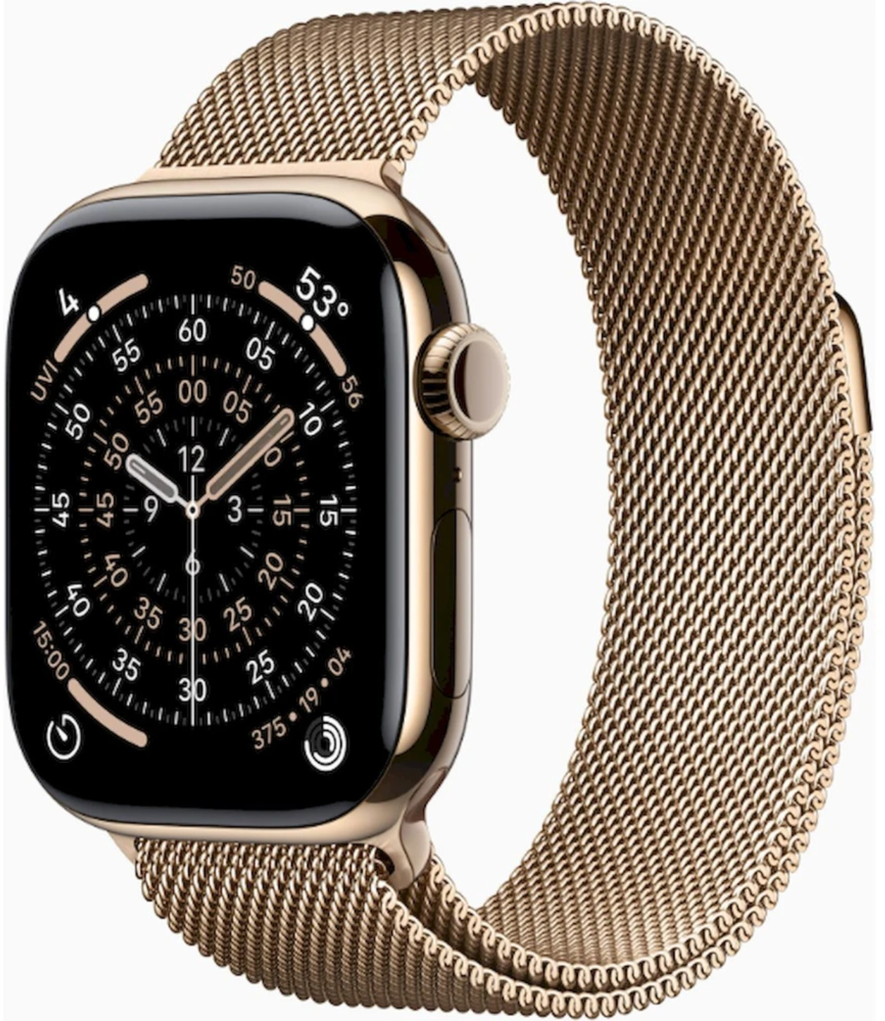Apple Watch 11 GPS + Cellular 42mm zlatý titan - zlatý milánský tah
