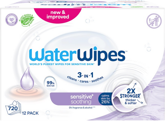 Waterwipes Ubrousky vlhčené Soothing clean bez obsahu plastů 12 x 60 ks