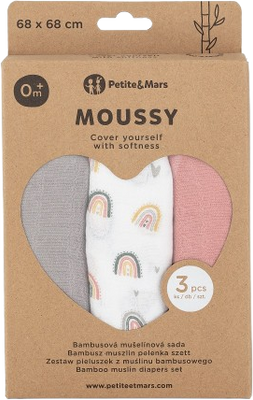 Petite&Mars Sada plen bambusová mušelínová 3 ks
