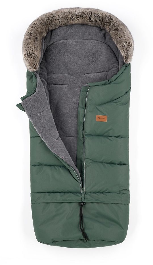 Petite&Mars Set zimní fusak Arctic 4v1 + rukavice na kočárek Furry Veritable Khaki