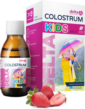 Delta COLOSTRUM® KIDS Akut Jahoda Tekuté 125 ml