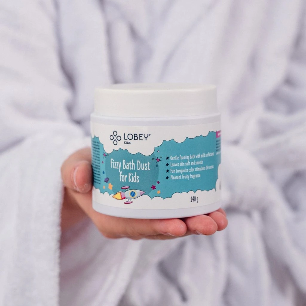 Lobey Šumivý prach do koupele pro děti 140 g