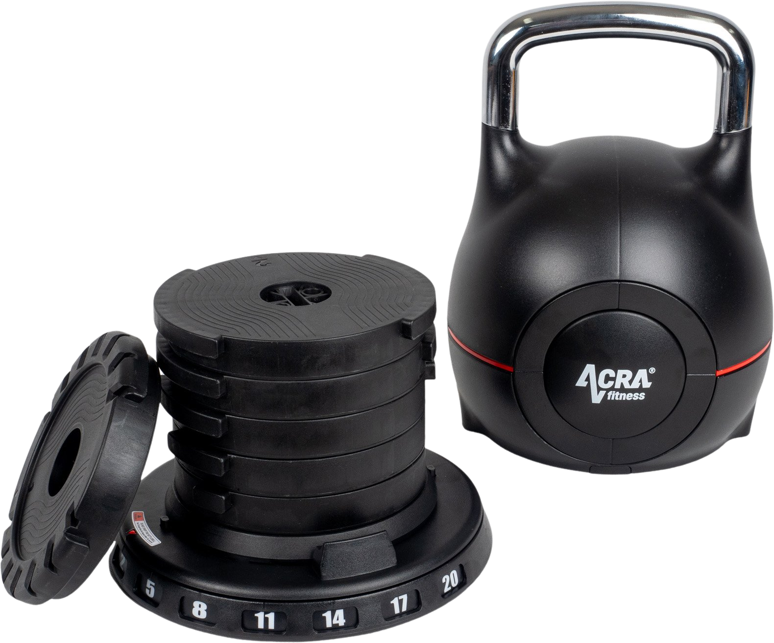 Acra Kettlebell nové generace 7v1 - nastavitelný, 2-20kg