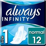 Always Infinity Normal Vložky s křidélky, velikost 1, 12 ks