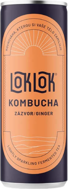 Loklok Kombucha zázvor plech 330 ml