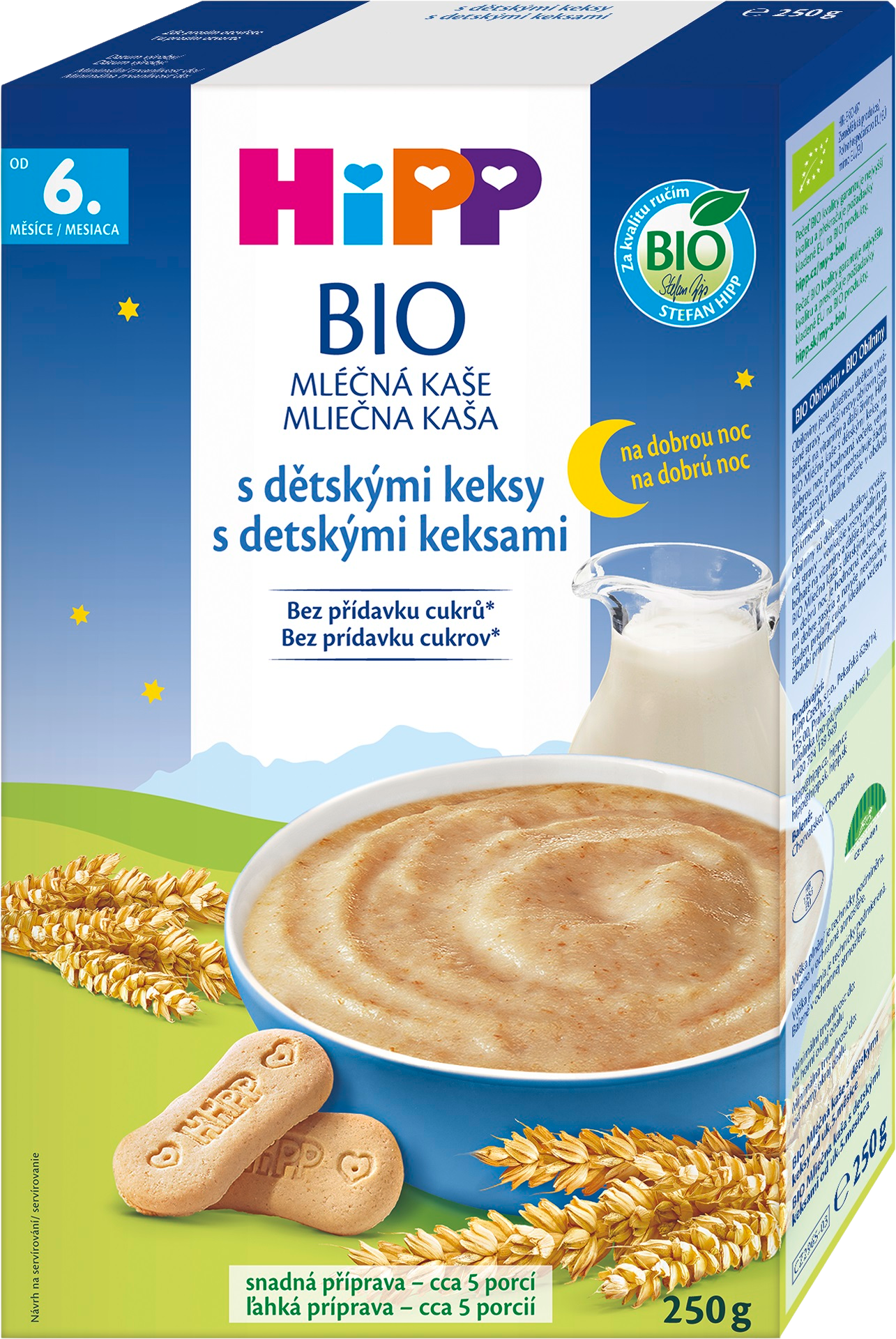 HiPP Mléčná kaše na noc BIO s dětskými keksy 250 g