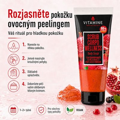 Erboristica Vitamine Wellness tělový peeling granátové jablko a černý rybíz 200 ml