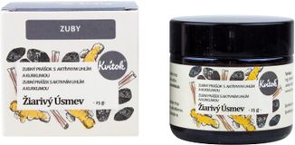 Kvitok Zubní prášek Zářivý úsměv s aktivním uhlím 25 g