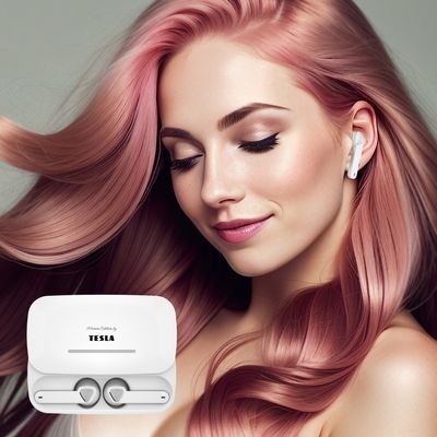 Tesla Sound EB20 - bezdrátová Bluetooth sluchátka (Luxury White)